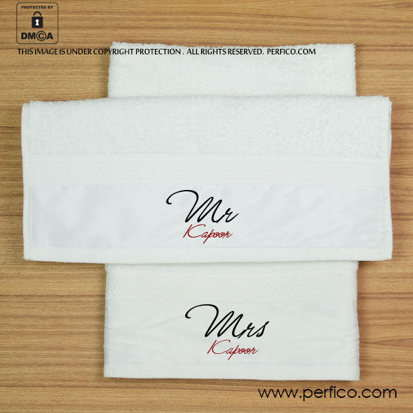 Mr and discount mrs hand towels