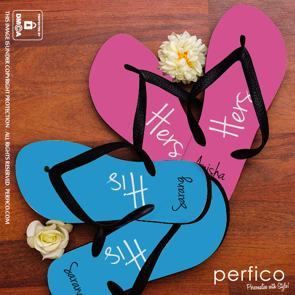 Wedding Flip Flops with Personalized Flip Flop Tag - Set of 6