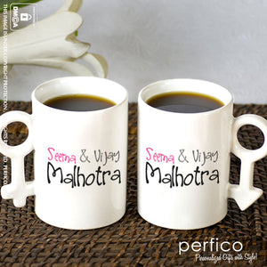  Personalized Couples Mug Drinking Coffee Together