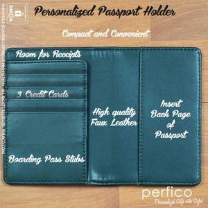 Blue Convenient PU Leather Passport Cover Business Case Fashion Designer Credit Card Holder Passport